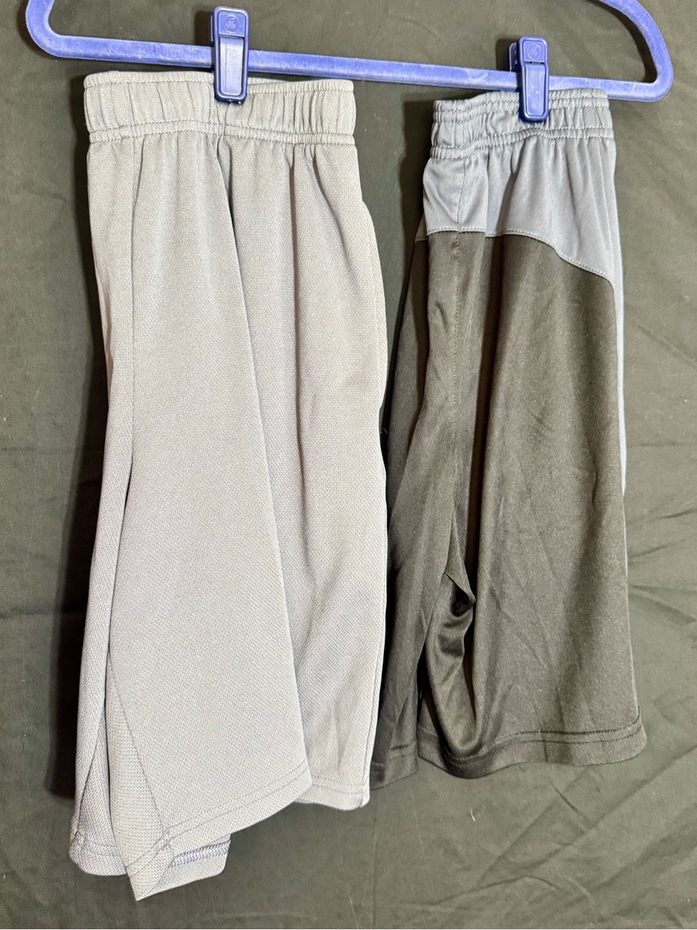 tek gear Two-Pack Boys' Pull-On Shorts in Light Gray and Olive